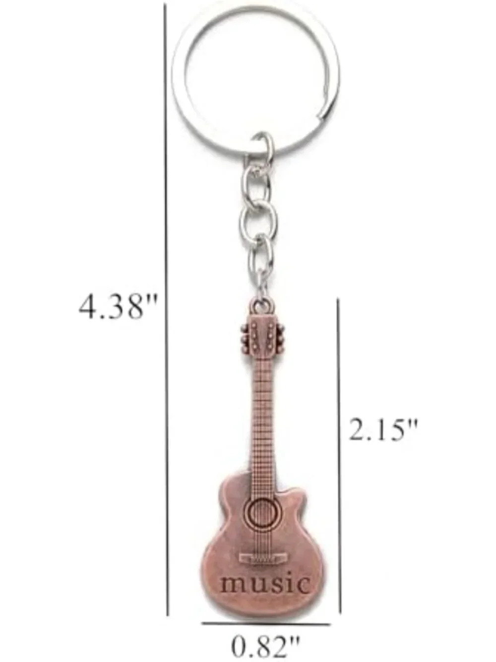 20PCS Guitar Keychain Set | Music Lover Gifts | Metal Guitar Charms & Key Rings